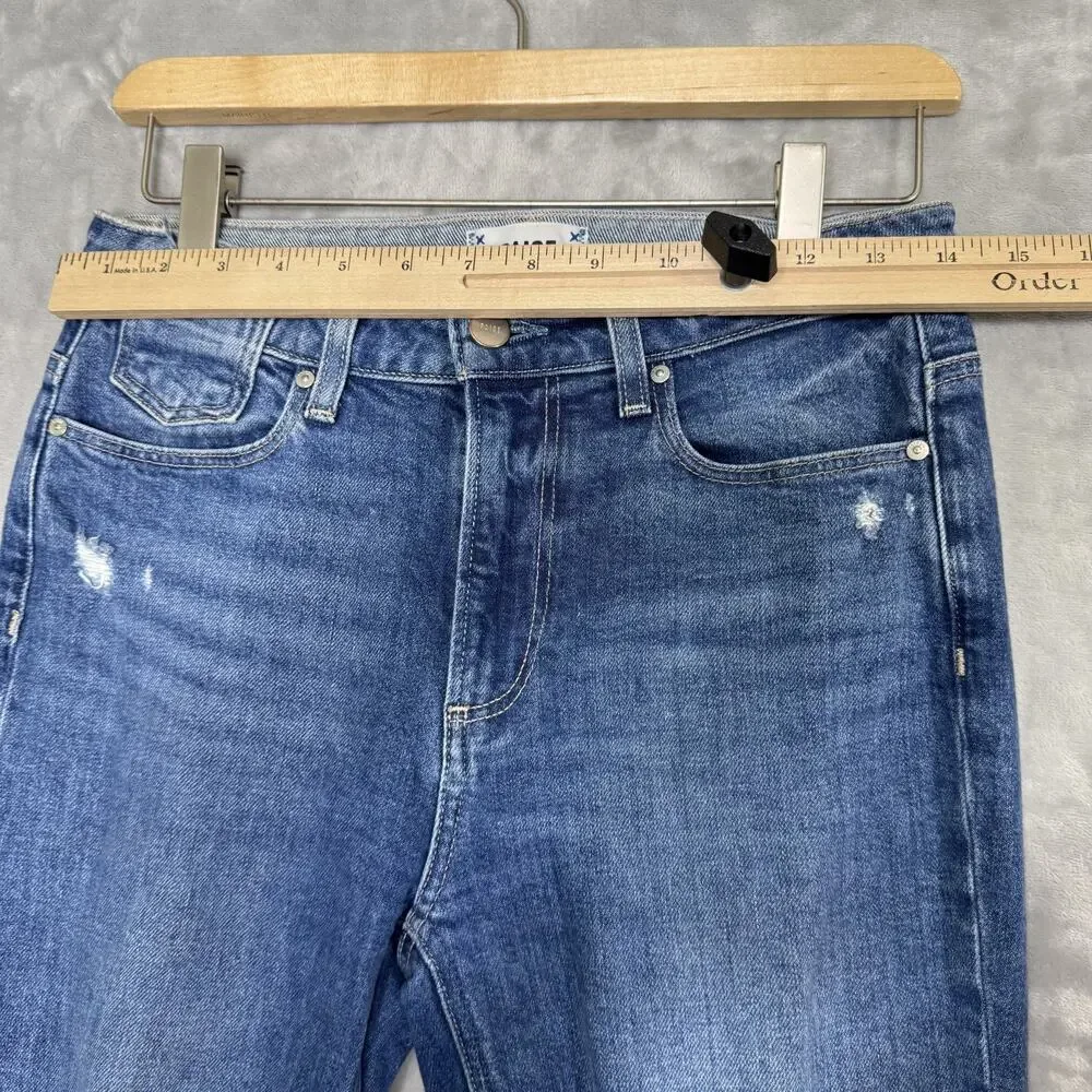 Paige Jeans Womens 27 Colette Crop Flare Blaine Destructed Distressed Raw Hem